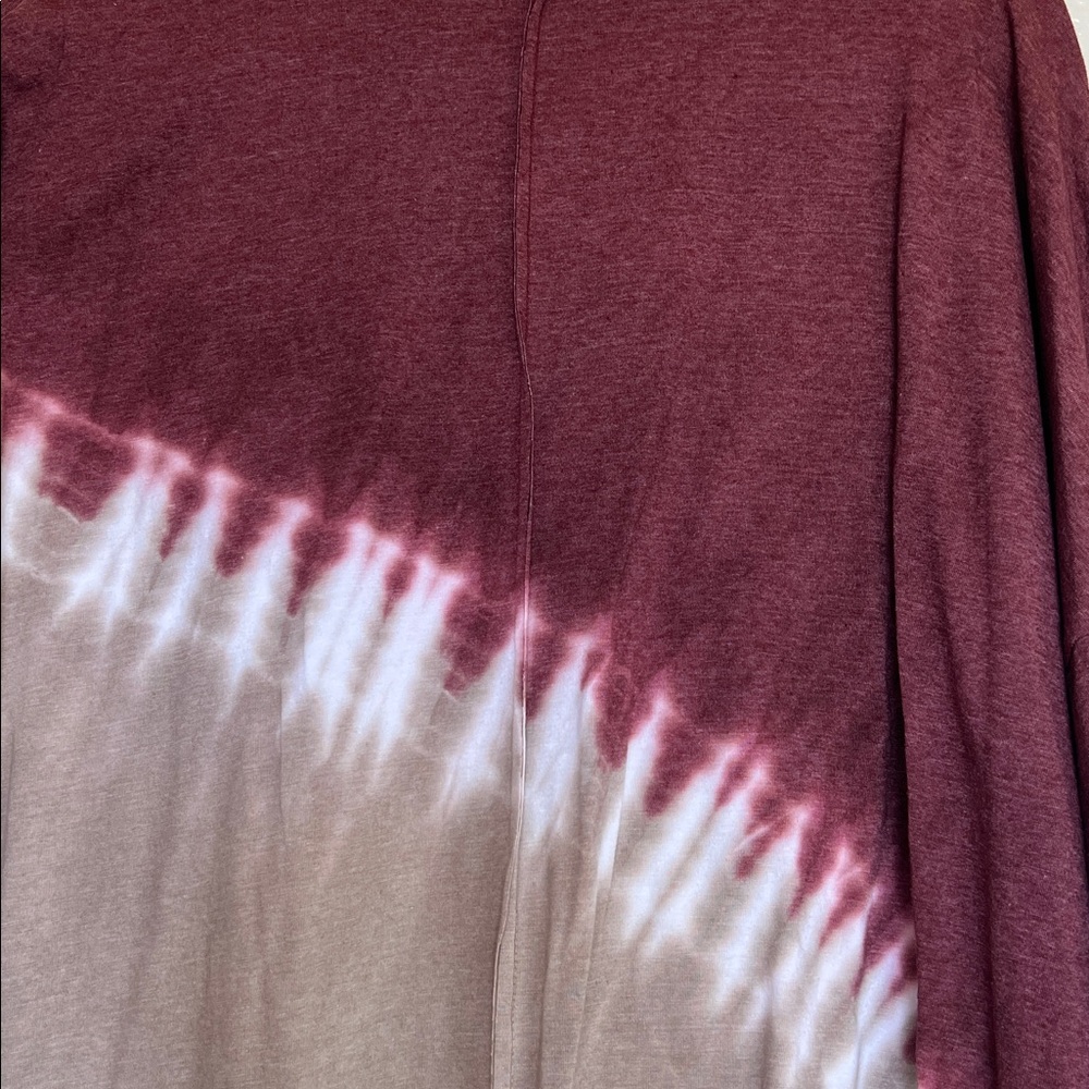Burgundy and taupe tie dye look top, size 3X - Picture 6 of 6